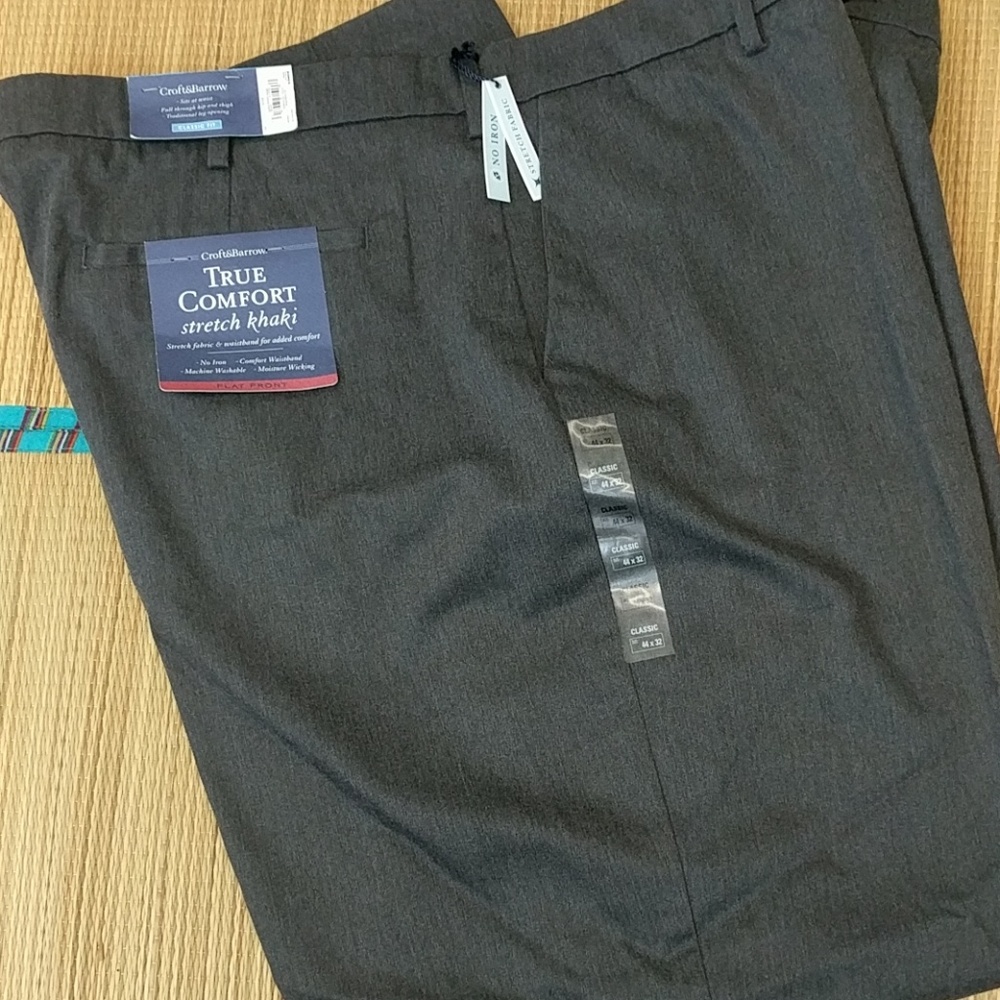 Men's new true Comfort stretch gray khaki 44x32